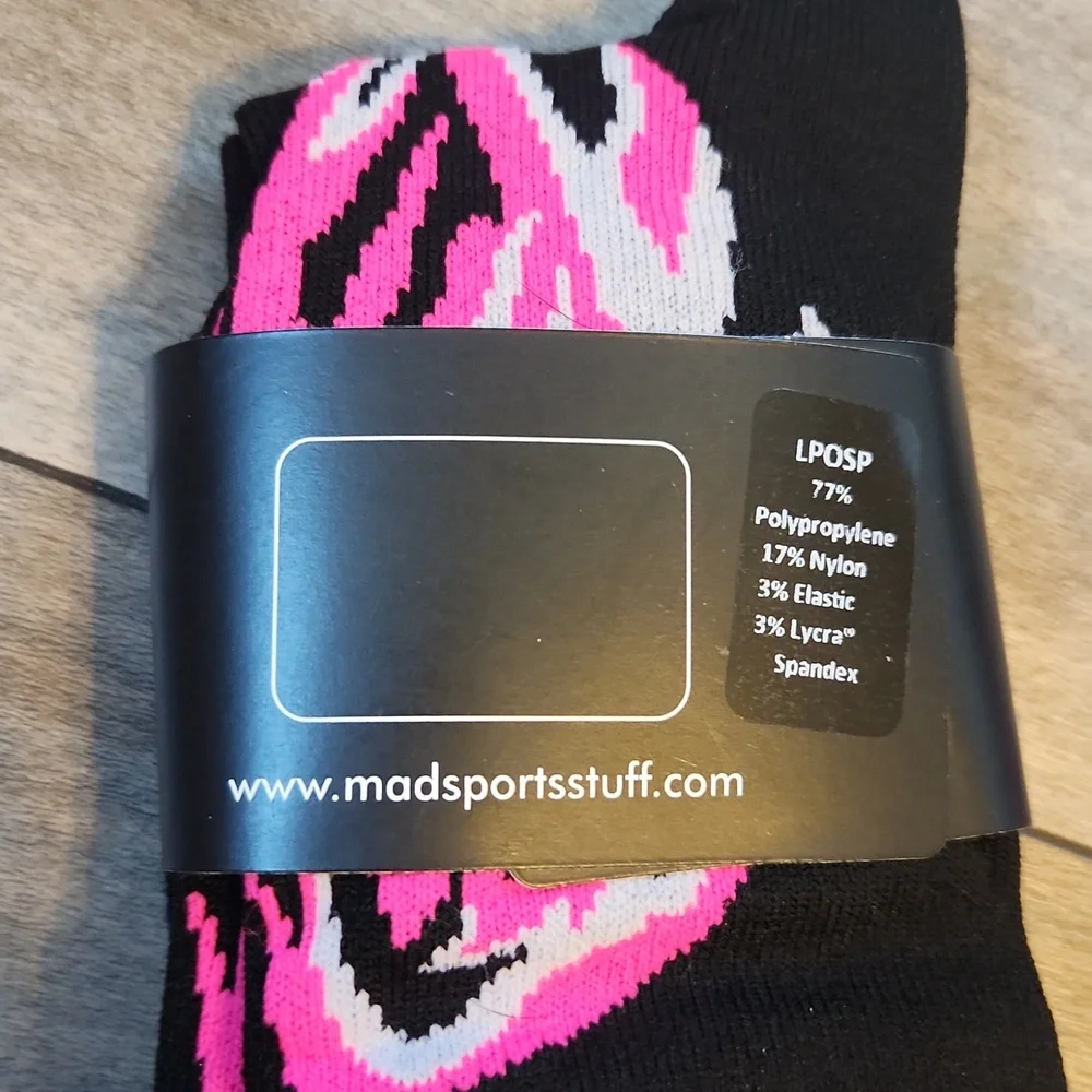 Pink Flame Crew Socks NWT